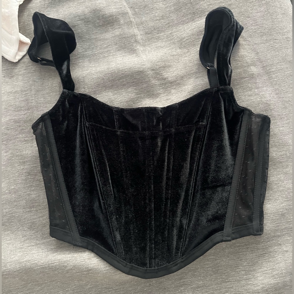 Black Velvet Corset top / bustier from Victoria Secret